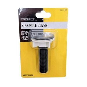 Everbilt Sink Hole Cover Matte Black 7/8"–1-3/4" Faucet Hole Plug NEW